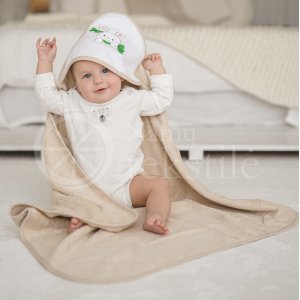 Children's hooded towel 90x90 (beige)